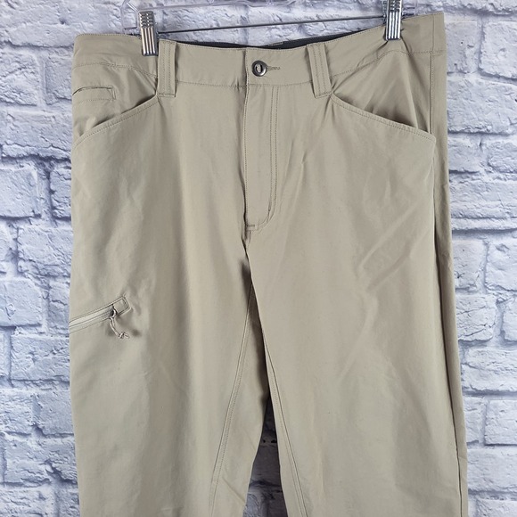 Patagonia Men Beige Quandary Pants Hiking Trail Zip Pocket Stretch Nylon 35X31 - Picture 4 of 11